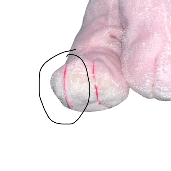 Ty Pluffies Pink Amore Teddy Bear Plush Hearts Bow 2012 9" Stuffed Animal - Picture 2 of 4